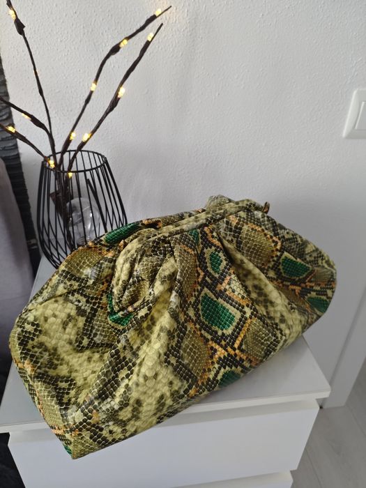 Сумка пельмень клатч пітон змія рептилія крокодил тваринний принт