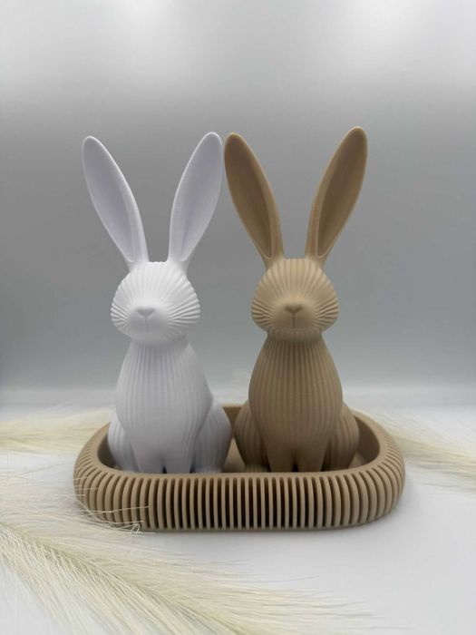 Zestaw Króliki Wielkanocne 3D – Nowoczesna Dekoracja Boho / Prezent