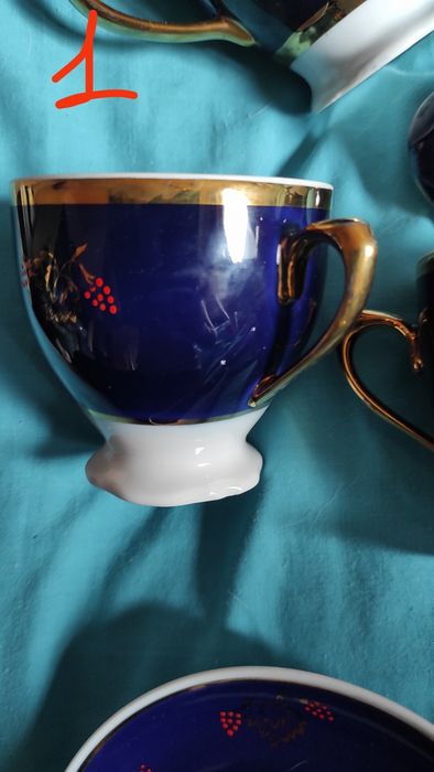 Цукорниця, чашки , Калина, кобальт, синий, сахарница