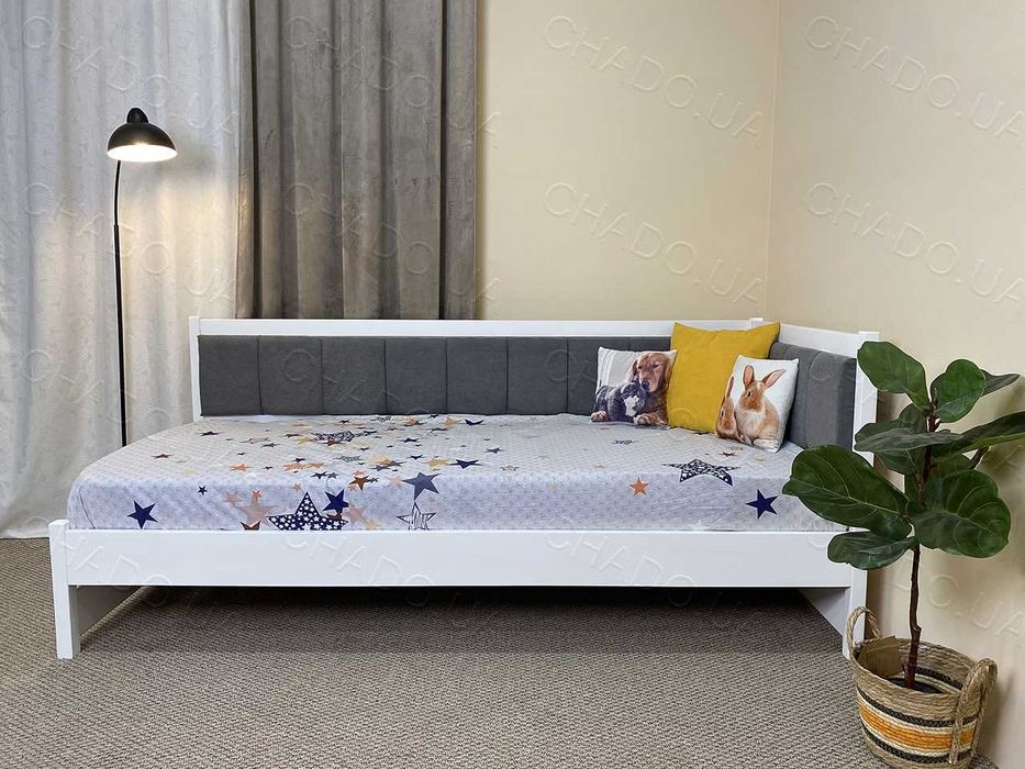 Ліжко 80х190 з матрацом м'яке в тканині, дитяче ліжко, кровать детская