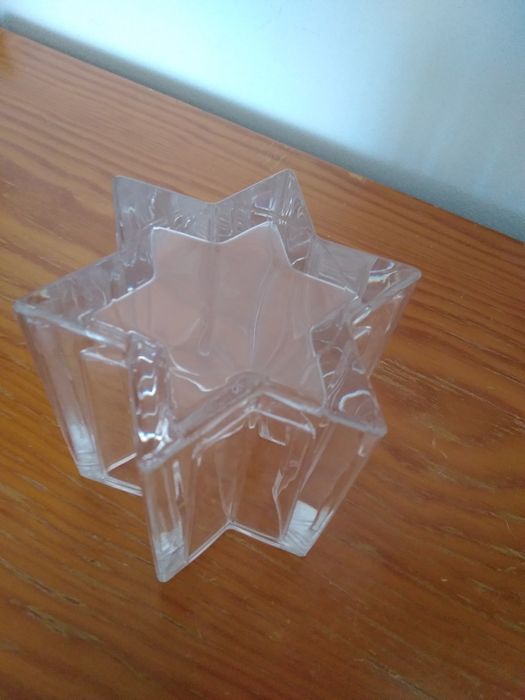 Copo arrumação forma estrela, vidro