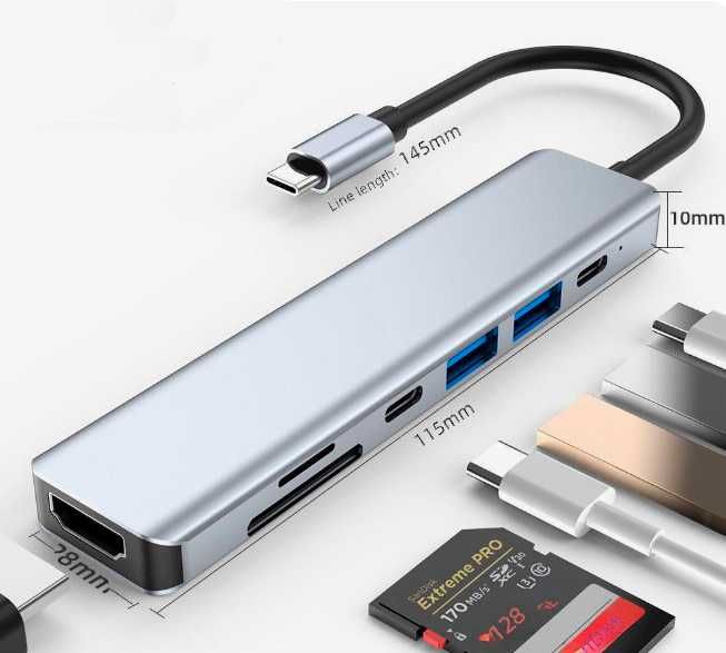 Многофункциональный type C/USB-хаб с разными входами, адаптер