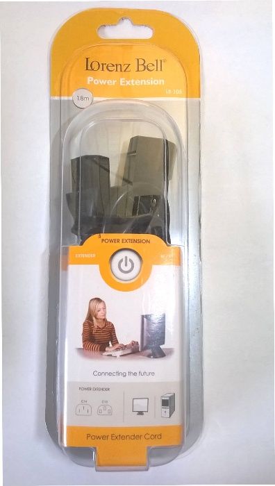 Cabo Alimentação Extensão Lorenz Bell 230v UPS - PC ou Monitor, Novo