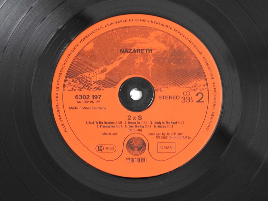 Nazareth 2XS LP пластинка 1982 Germany NM/EX 1 press оригинал: 2