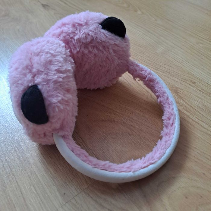 Mięciutkie pluszowe nauszniki panda różowe