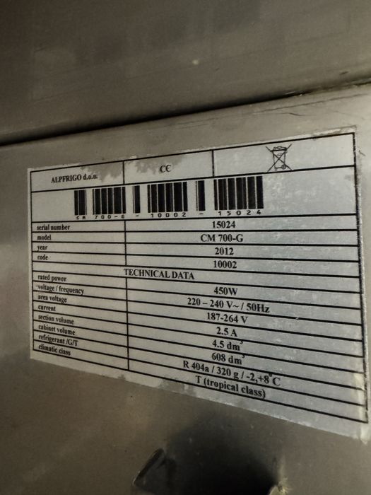 Szafa chłodnicza Alpfrigo CM700-G