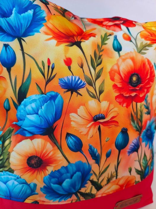Torba shopper Hand made maki chabry wielorazowa Eco bag
