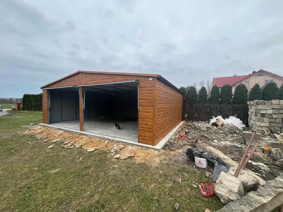 Garaż blaszany 7x6 Kolor Poziomy Panel