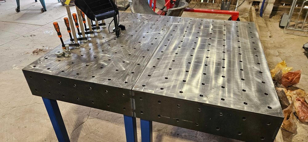 Dwa stoły spawalnicze 120x70 cm, frezowany blat na CNC, stal 12 mm