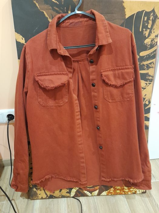 Camisa de ganga cor tijolo