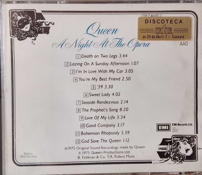 CD Queen, A Night At The Opera