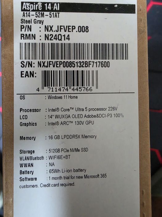 Laptop Acer 14 oled