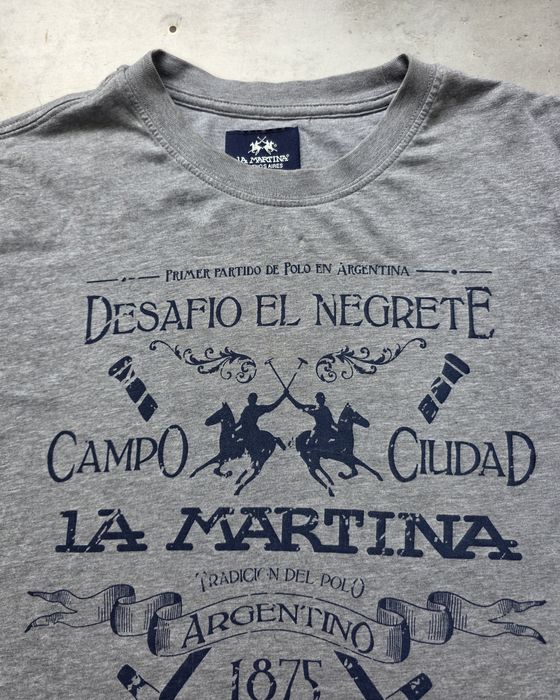 La Martina koszulka męska M szara T-shirt  polo