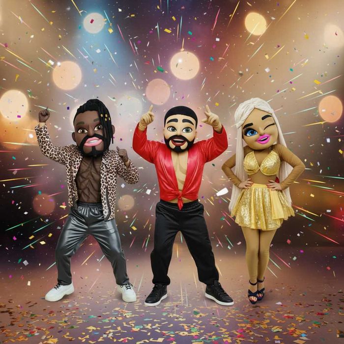 Biały Miś Tancerz Striptizer Alvaro lalka Jessica  – Żywa Maskotka