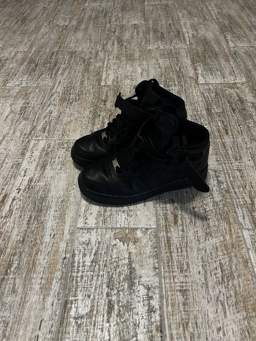 Air force 1 mid/high black форсы черные высокие