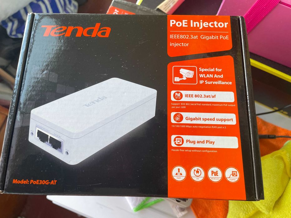 Injetor PoE Gigabit – 30W | Plug & Play (novo em caixa)