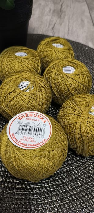 Włóczka kordonek Snehurka 100% bawełna kolor oliwkowy