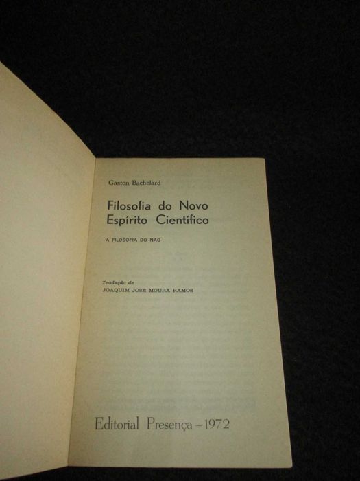 Livro Filosofia do Novo Espírito Científico Gaston Bachelard