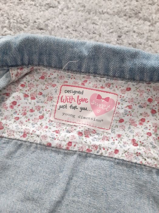 Young Dimension bluza jeans jeansowa niebieska rozmiar 104 cm kwiaty