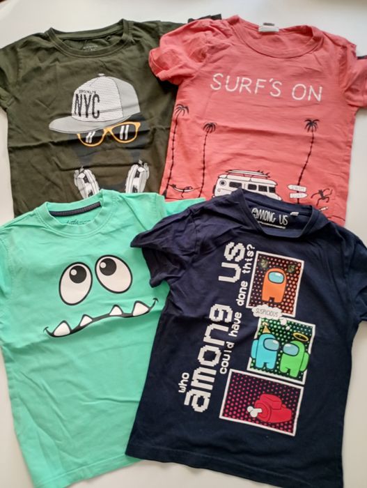 T-shirty z krótkim rękawem rozm. 122 zestaw