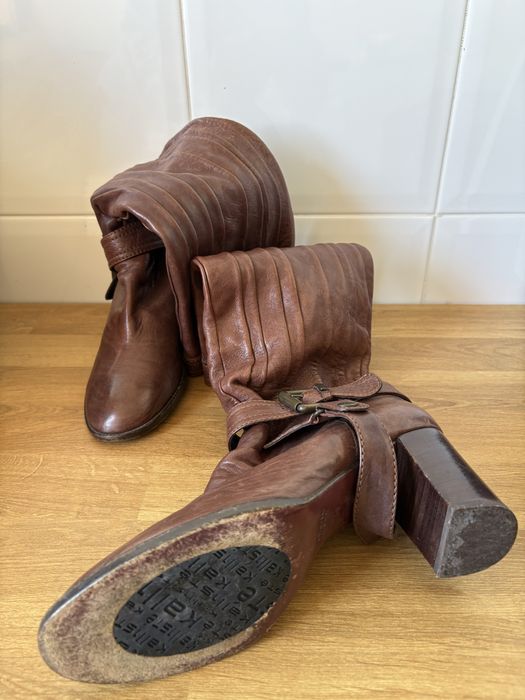 Botas em pele, Kallisté, tamanho39 castanho