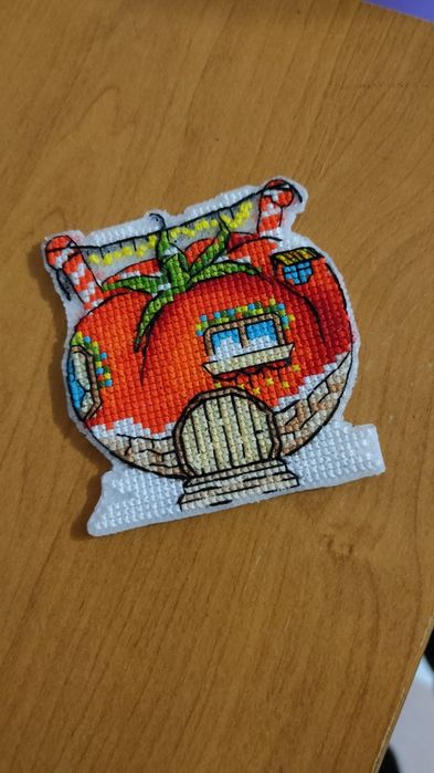 Гирлянда новогодняя. Handmade. Вышивка. Летние домики.