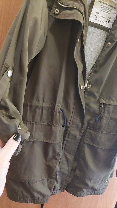 Parka Pull&Bear M 38 khaki oliwkowa ciemna