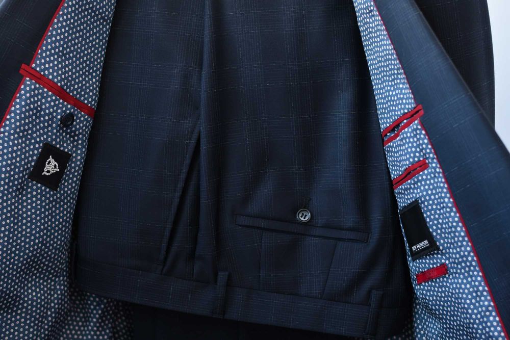 Чоловічий костюм Roy Robson Slim Fit, темно-синій в клітинку, р 52-54.
