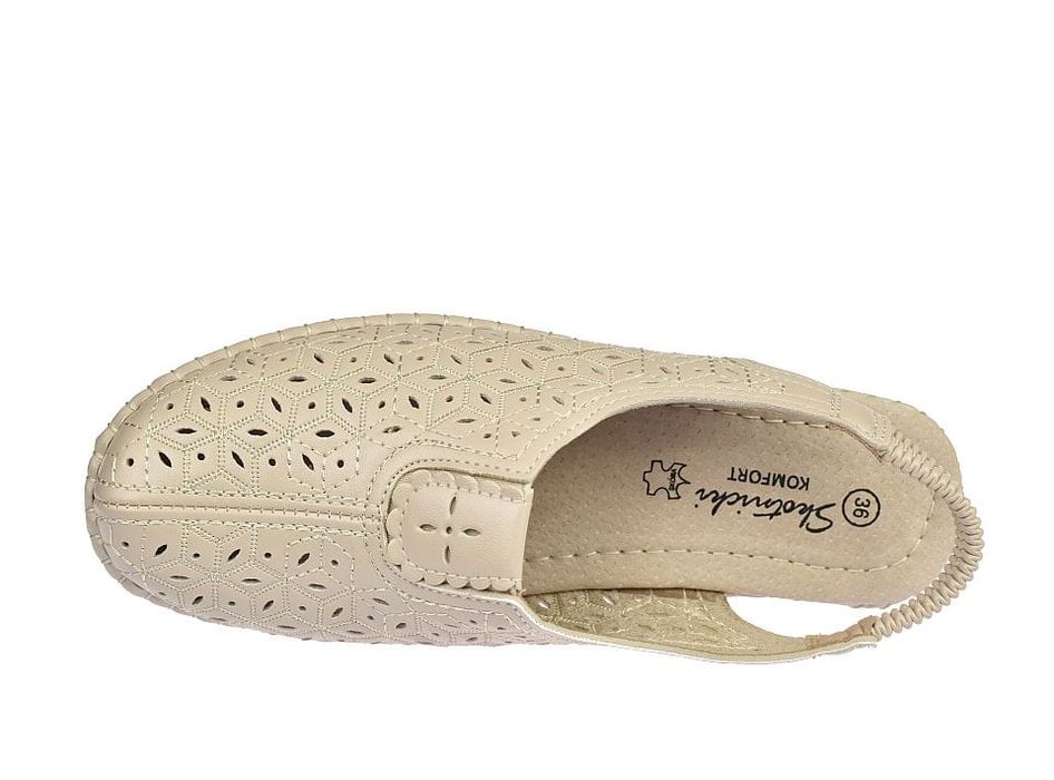 Sandały damskie ażurowe, zakryte palce  na koturnie 0638 roz. 38