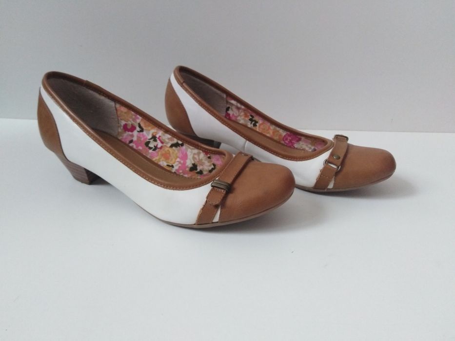 Buty biało brązowe rozm. 37