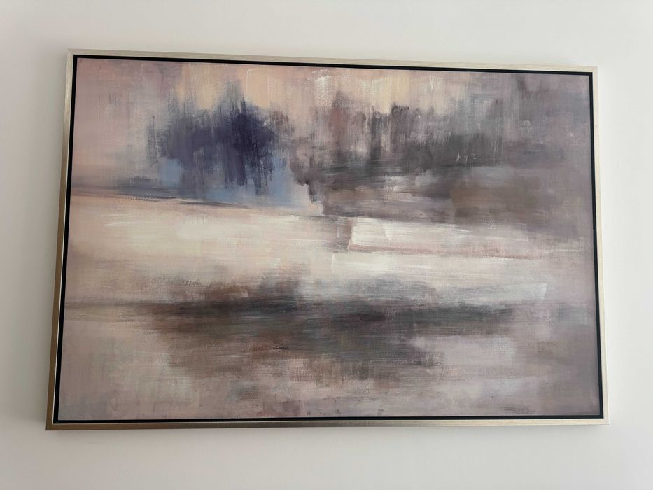 Quadro em tons serenos, pintura abstrata