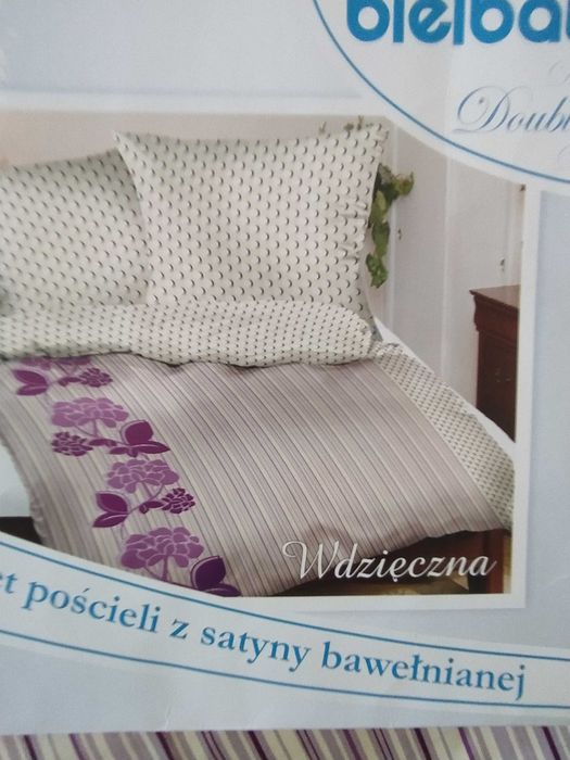 Luksusowe 140x200 dwa kpl. pościeli z satyny bawełnianej