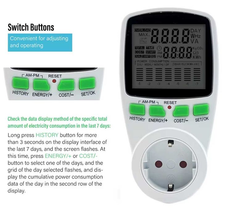 Wattímetro digital - medidor de consumo elétrico em watts (W)