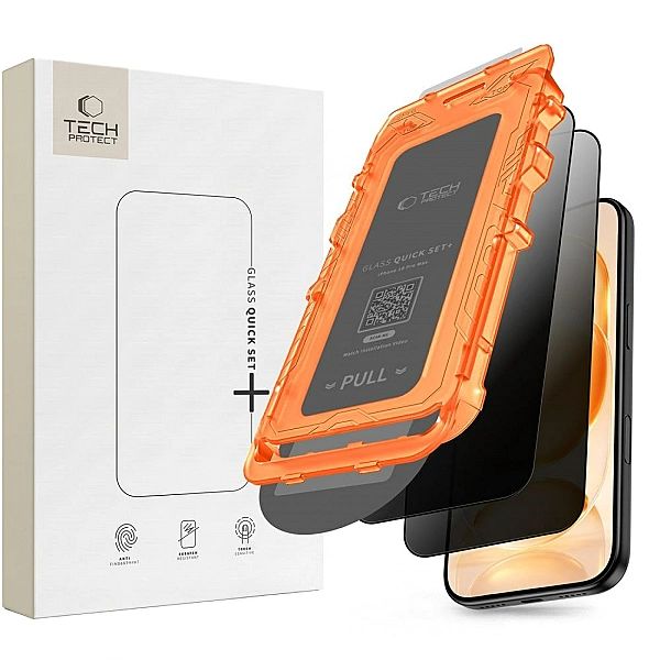 Szkło Prywatyzujące Tech-Protect Quick Set Spy+ 2-Pack Iphone 18 Pro M
