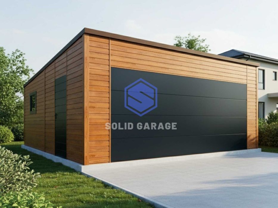 Garaż schowek na budowe blaszany garaz 6x5m brama segmentowa automat