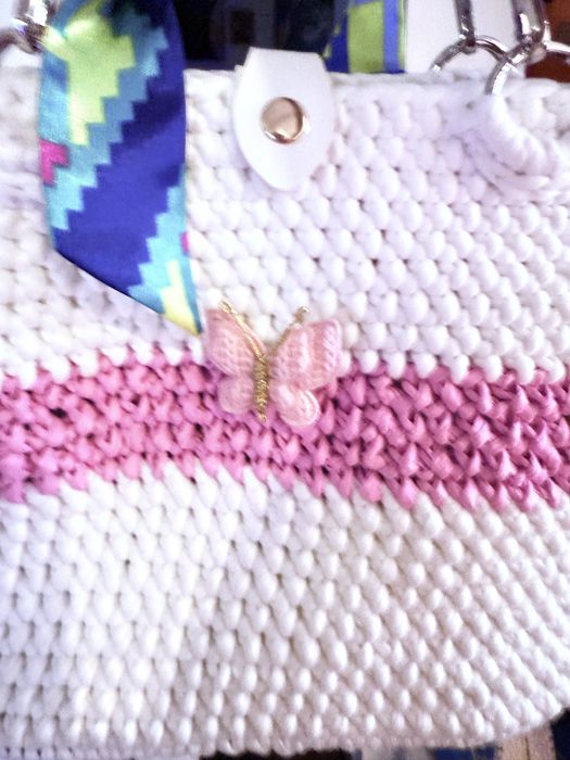 Koszyk- torebka z dzianiny