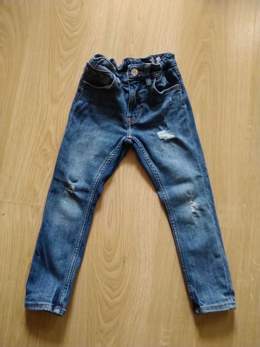 Spodnie jeansy granatowe , hm, rozmiar 110