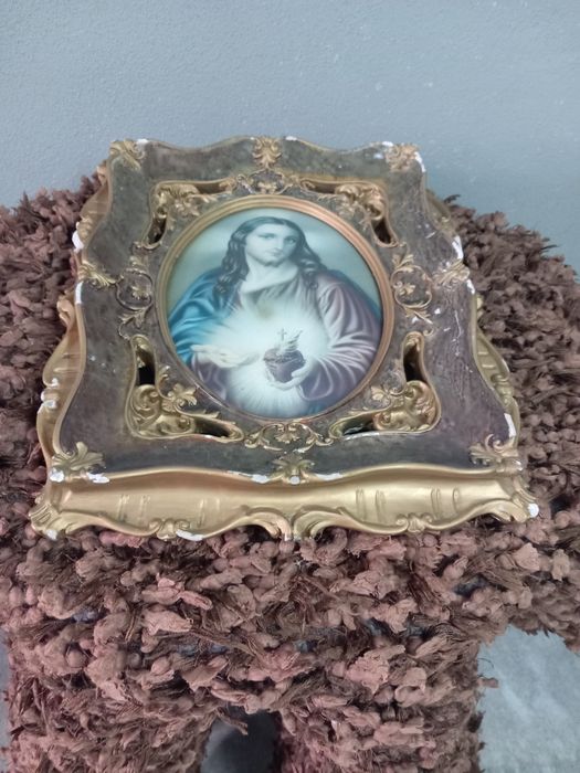 Quadro muito antigo sagrado coração de Jesus