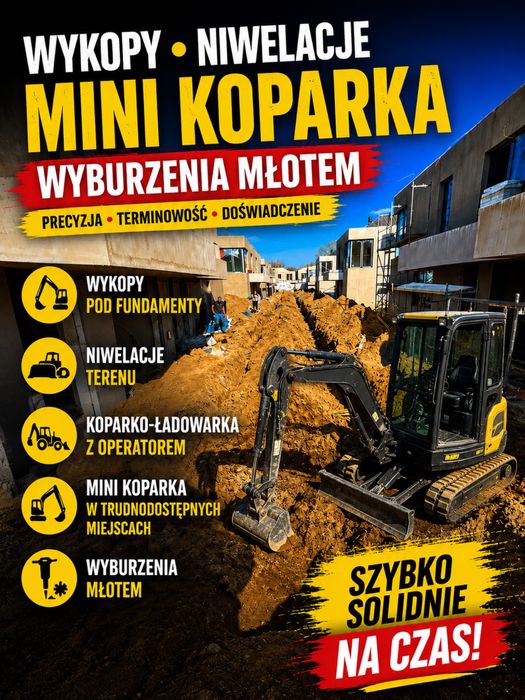 KOPARKO-ŁADOWARKA OD ZARAZ | Konstancin Jeziorna Roboty Ziemne Wykopy
