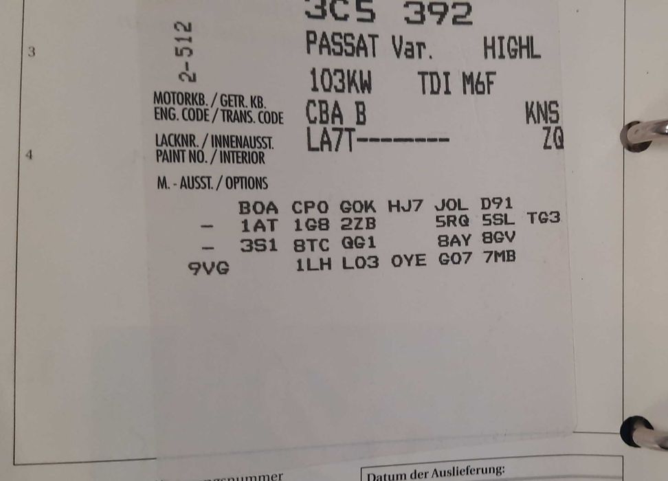 Passat b6 na części.  Silnik cbab. LA7T.  LB6S