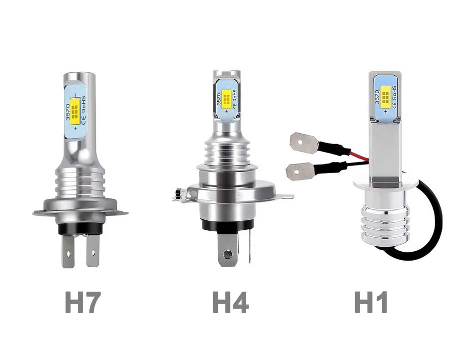 Lâmpadas de LED H4 - H7 - H1 (DC 12-24V 80W 6000K 20000LM)