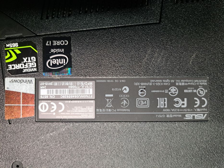 Asus G751J 17" 16GB RAM/256GB SSD/i7-4720HQ nvidia 965 2GB ! D984