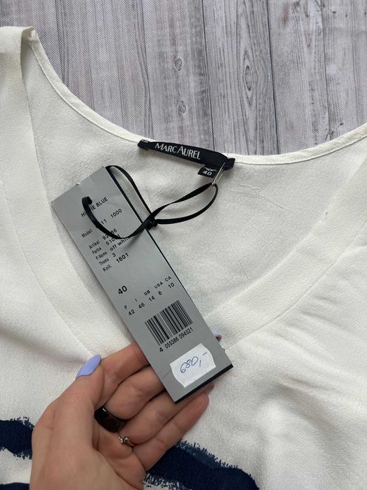 Marc Aurel nowa bluzka marynarski styl cupro zero waste 40/L