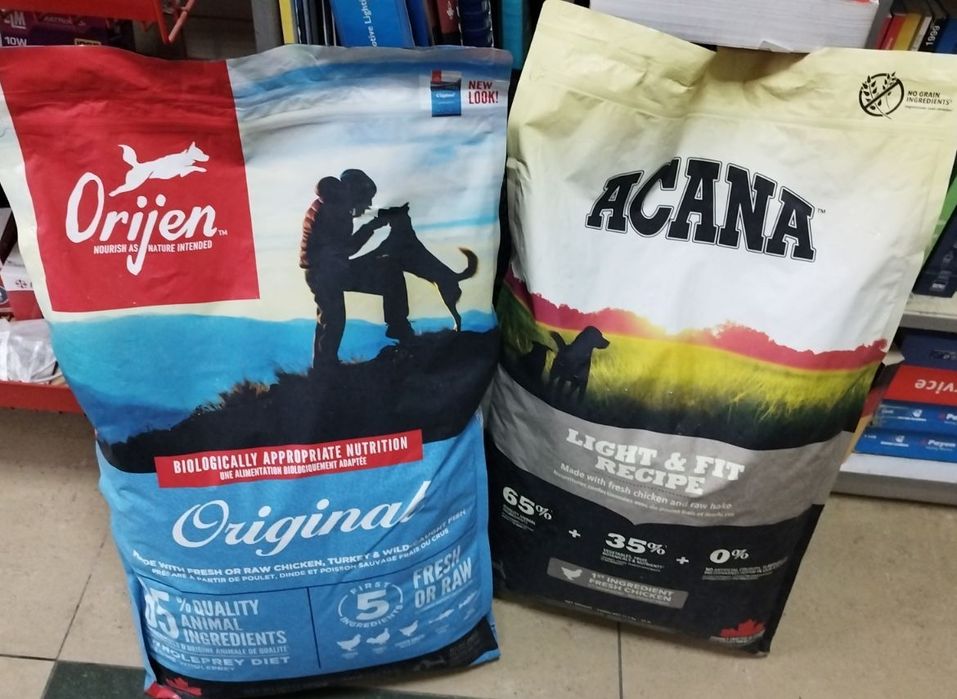 Сухий корм acana   large, light &fit , puppy, orijen six fish 11,4kg