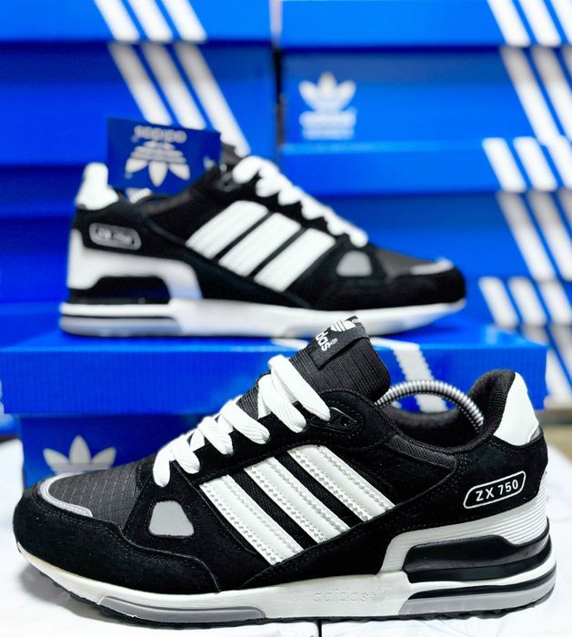 (2220) Кросівки Adidas ZX 750 чорні (41-46) адідас