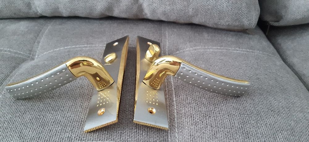 Ручки дверні. Siba Bari Матовий Нікель/золото