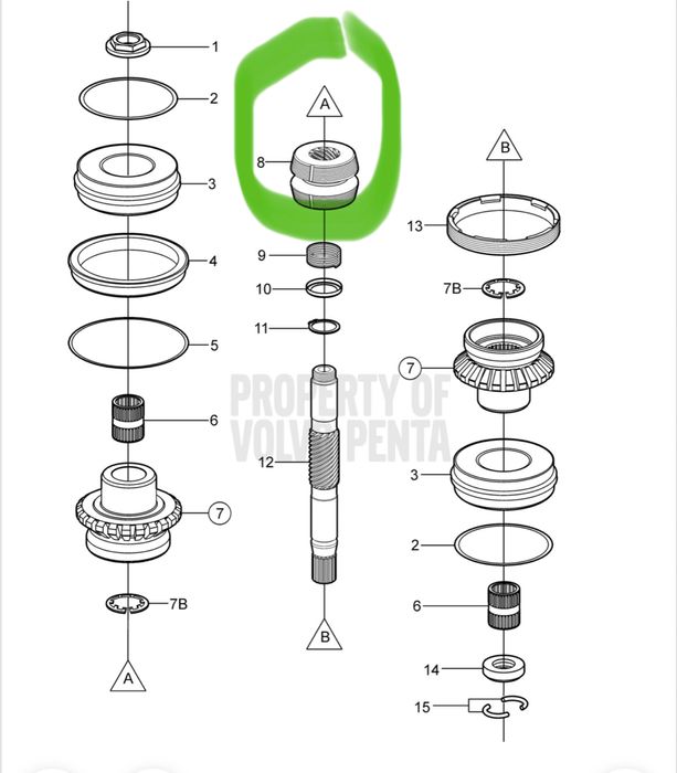 Luva Corrediça (cone clutch) Coluna Volvo Penta e  OMC