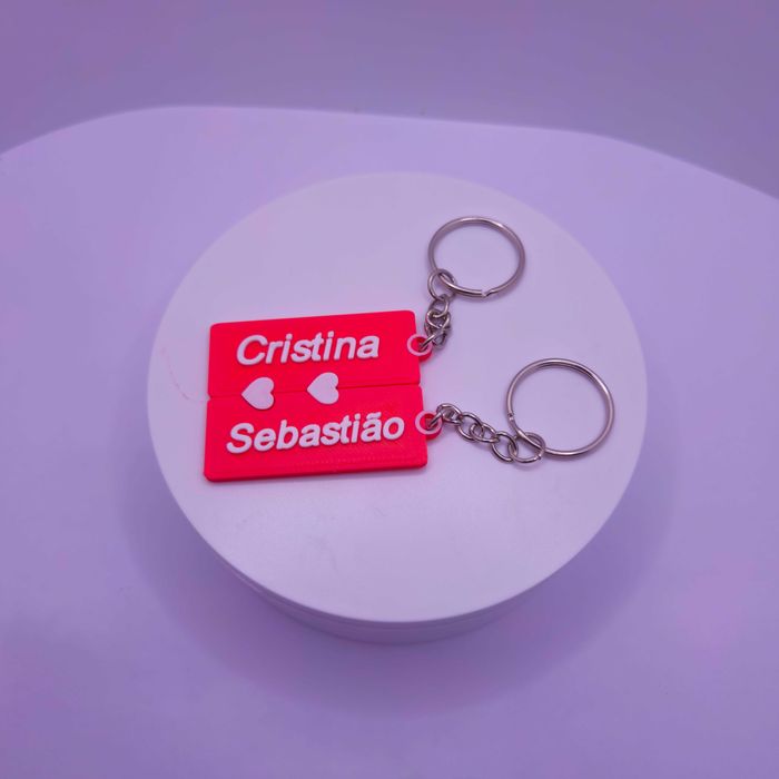 Dia dos Namorados Porta Chaves com Nomes 3D