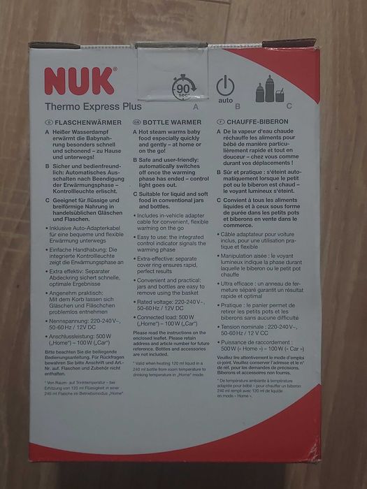 NUK Thermo Express Plus Home+Car (novo na caixa)