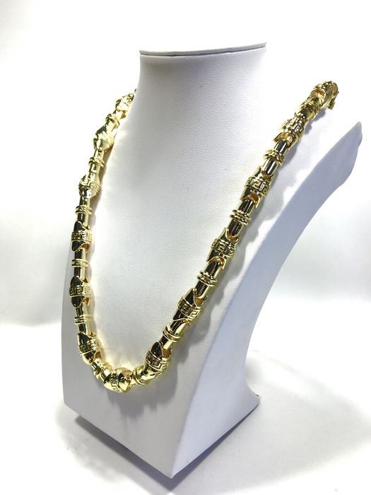 Złoty, męski łańcuszek VERSACE•pozłacany ogniowo 585 bita próba